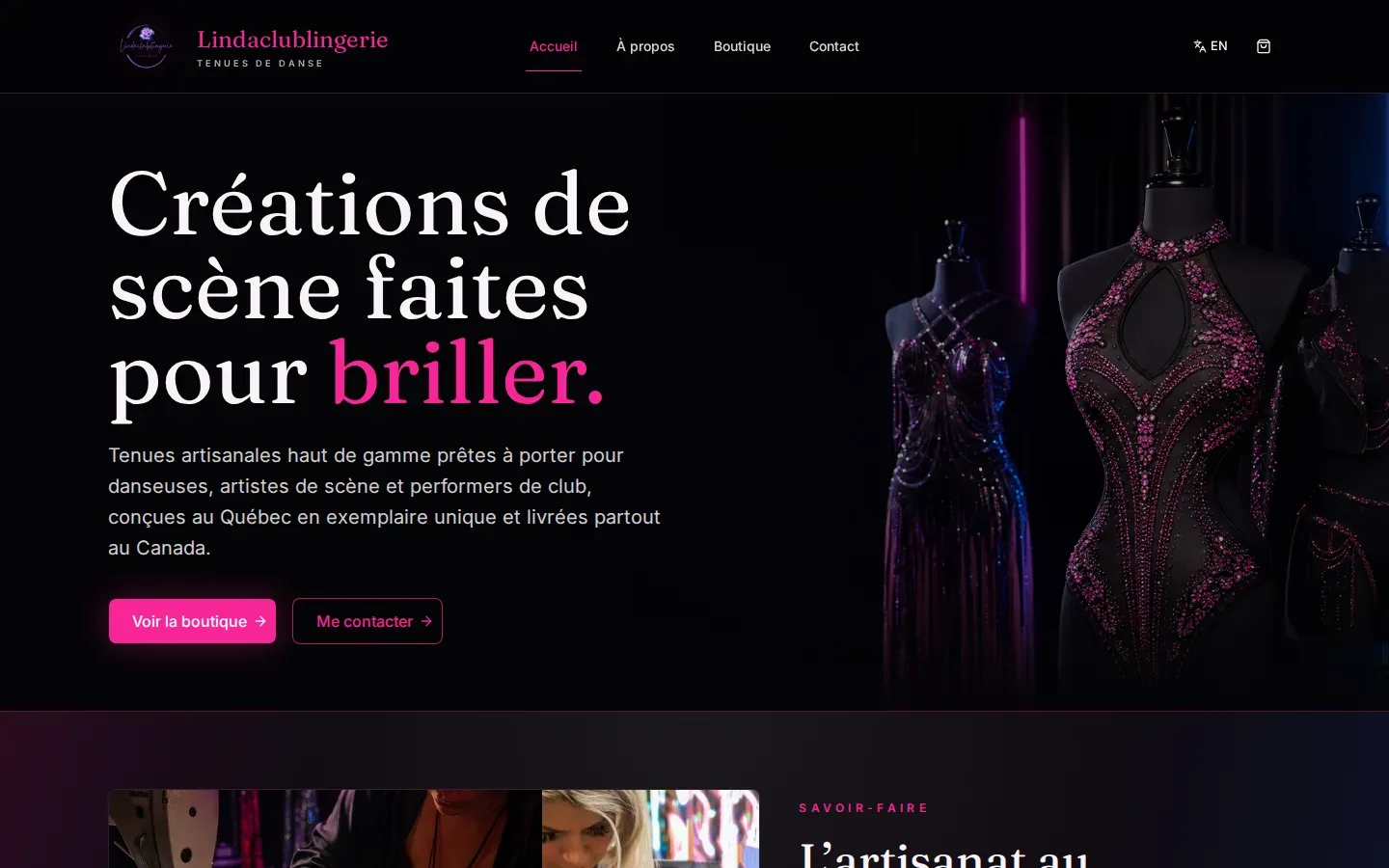 Aperçu du site Linda Club Lingerie